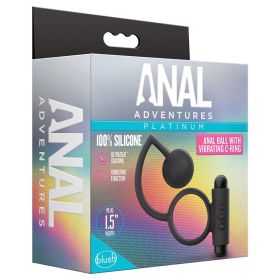 Anal Adventures Platinum Silicone Anal Ball with Vibrating C