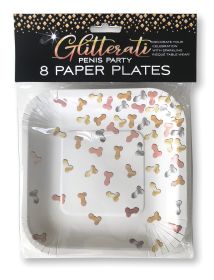 Glitterati Penis Party Paper Plates