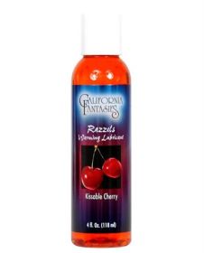 Razzels Warming Lubricant (Option: Kissable Cherry  4 Oz. Bottle)