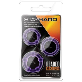 Stay Hard Beaded Cockrings (Option: Purple 3Pk)