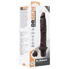 Dr. Skin Silicone Dr. Richard Vibrating Dildo (Option: Brown 9")