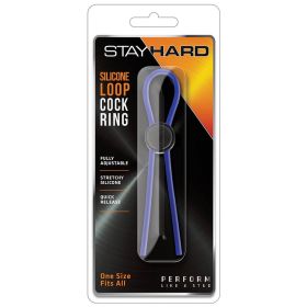 Stay Hard Silicone Loop Cock Ring (Option: Blue)