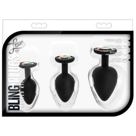 Luxe Bling Plugs Training Kit (Option: Black With Rainbow Gems)