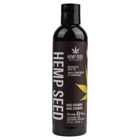 Earthly Body Hemp Seed Massage & Body Oil (Option: Nag Champa 8oz)