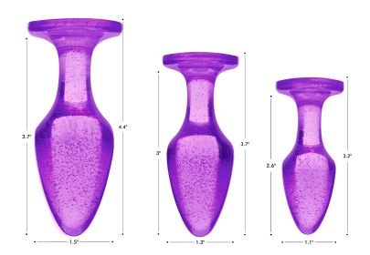 Glitter Gem Anal Plug Set (Option: Purple)