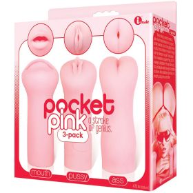 The 9's Pocket Pink Mini Masturbator (Option: Trio)