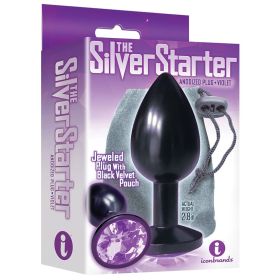 The 9's The Silver Starter Bejeweled Anodized Plug (Option: Violet)