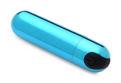 10x Rechargeable Vibrating Metallic Bullet (Option: Blue)