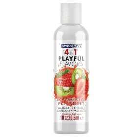 Swiss Navy 4 In 1 Playful Flavors (Option: Strawberry/Kiwi Pleasure 1oz)