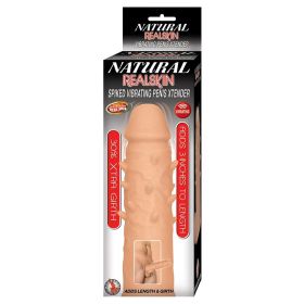 Natural Realskin Spiked Vibrating Penis Xtender (Option: White)