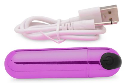 10x Rechargeable Vibrating Metallic Bullet (Option: Purple)