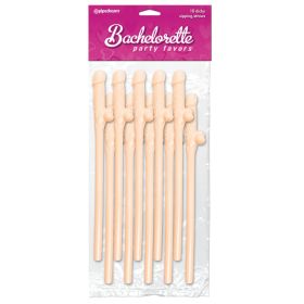 Bachelorette Party Dicky Sipping Straws (Option: Flesh 10pk)