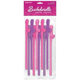 Bachelorette Party Dicky Sipping Straws (Option: Pink/Purple 10pk)