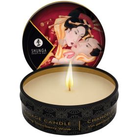 Shunga Mini Massage Candle (Option: Sparkling Strawberry Wine 1oz)