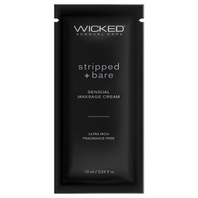 Wicked Sensual Massage Cream (Option: Stripped + Bare Unscented 10ml Foil)