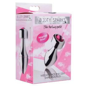 Booty Sparks Weighted Base Aluminum Plug Pink Gem (Option: Small)