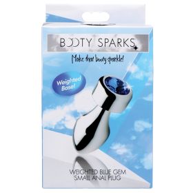 Booty Sparks Weighted Base Aluminum Plug Blue Gem (Option: Small)