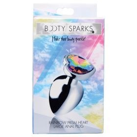 Booty Sparks Rainbow Prism Heart Anal Plug (Option: Large)