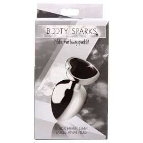 Booty Sparks Black Heart Gem Anal Plug (Option: Large)