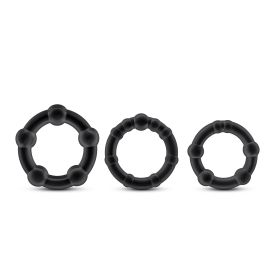 Stay Hard (Option: Beaded Cock Rings  3 Pack  Black)
