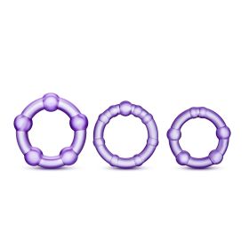 Stay Hard (Option: Beaded Cock Rings  3 Pack  Purple)