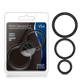 Performance (Option: Vs4 Pure Premium Silicone Cockring Set  Black)