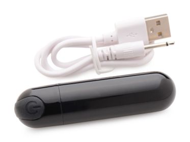 10x Rechargeable Vibrating Metallic Bullet (Option: Black)