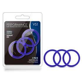 Performance (Option: Vs1 Pure Premium Silicone Cockrings   Medium  Indigo)