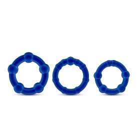 Stay Hard (Option: Beaded Cock Rings  3 Pack  Blue)