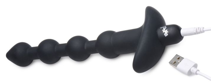 Bang (Option: Vibrating Silicone Anal Beads and Remote Black)